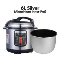 Digital Electric Pressure Cooker - 6 Litre - Silver/Black