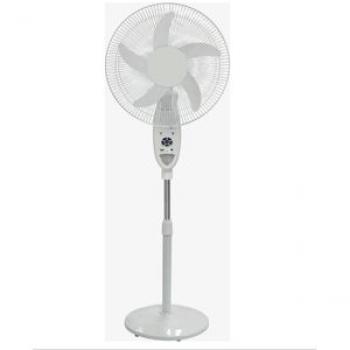 DC12V/AC220V Rechargeable Solar Standing Fan - White