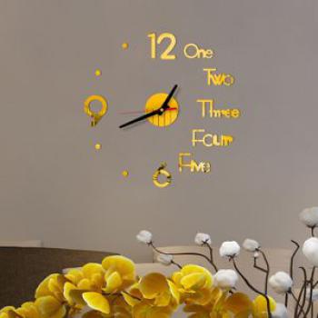 Stick On Wall Clock DIY Large Modern Design Decal 3D