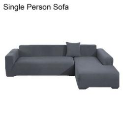 1 Set Sofa Cover Thicken Scratch Resistant Solid-Dark Gray