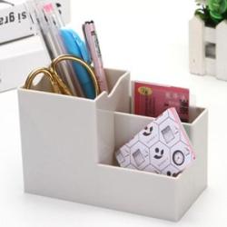 Creative Multifunctional Desktop Plastic Storage Phone Holder Pen Holder(Grey)