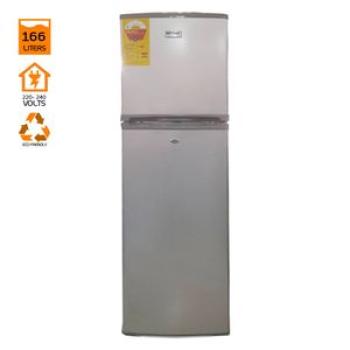ME-208 Double Door Fridge -Silver -166 Litres