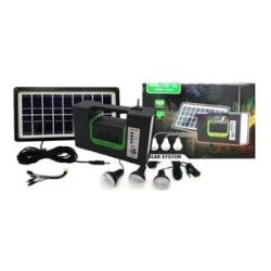 Solar Lighting Kit with built-in Radio and USB port  - 9V/3-7Watts -Black