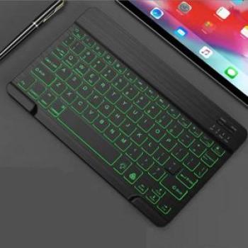 Bluetooth Keyboard With Backlit Pad PC Rechargeable Light Slim Black