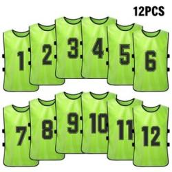 12PCS Kid`s Football Pinnies Quick Drying Soccer Jerseys