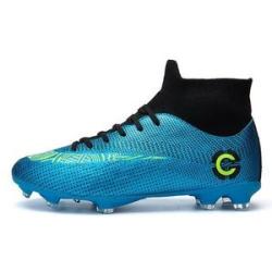 New Style Men`s Football Shoes  Soccer Sneakers Boots - Blue