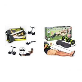 Spring Tummy Trimmer - Black + Free Rovoflex Extreme Body Building & Abs Wheel