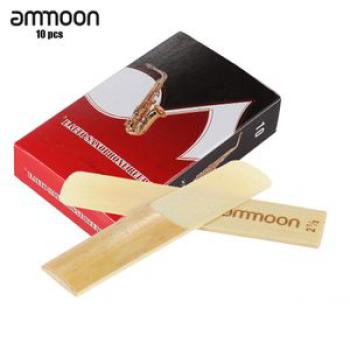 ammoon 10-pack Pieces Strength 2.5 Bamboo Reeds for Eb Alto