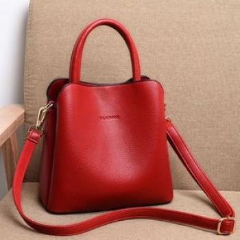 Leather Handbags Casual Tote Bag Ladies Shoulder Messenger Bags Sac A Main Red