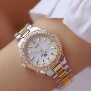 BS beesister FA1258 Women Round Case Diamond Alloy Strap Watch(Interval Gold)