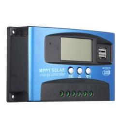 100A MPPT Solar Charge Controller Dual USB LCD Display Auto