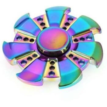 7-Blade Metallic Fidget Spinner - Multicolour