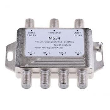 3X4 Multi Switch LNB  FTA 4 Output Combiner LNBF Dish MS34
