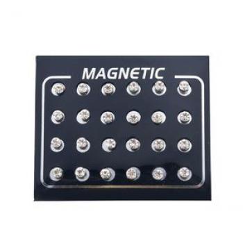 12Pairs/Set Unisex Rhinestone Inlaid Magnetic Stud-White