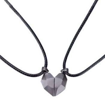 Love Necklace Heart Shape Fine Workmanship Couple Lettering-