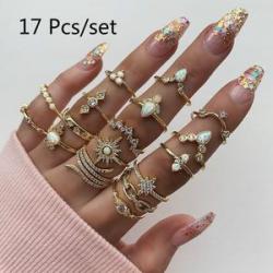 17 In 1 Knuckle Ring Set For Ladies