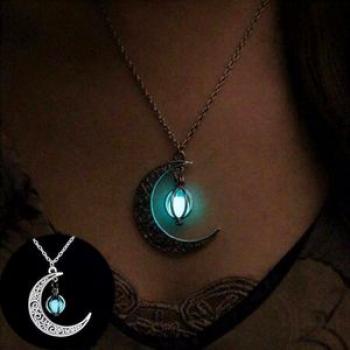 Glow In Dark Luminous Necklace - Silver