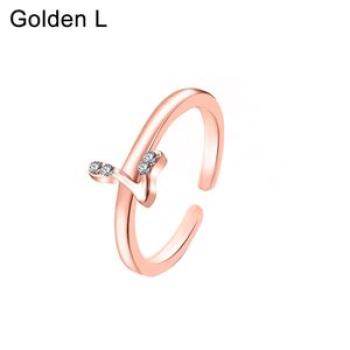 Fashion Women Simple A to Z English Alphabet-Rose Gold