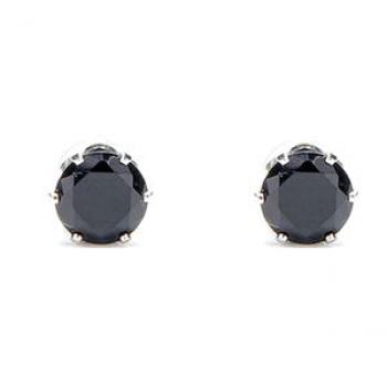 1 Pair Unisex Cubic Zirconia Magnet Clip No Piercing-Black