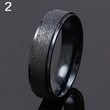 Men Women Wedding Band Ring Stainless Steel Matte Ring-Black