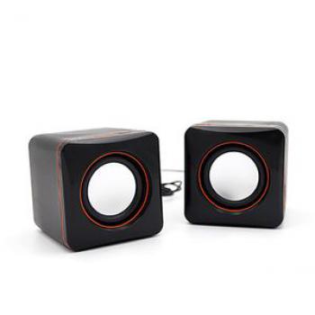 2Pcs Portable Home Laptop Notebook Bass USB Wired Mini-Black