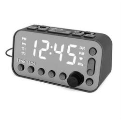 DAB & FM Radio Digital Alarm Clock LCD Backlight Dual USB-