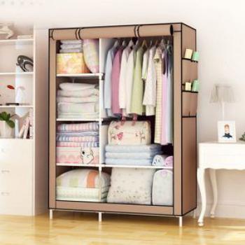 Portable Wardrobe - 6 Shelves - Coffee