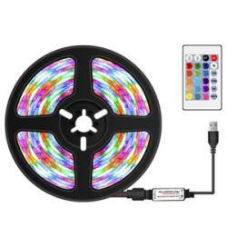 USB Dimmable RGB Colorful LEDs Strips Light with IR Remote