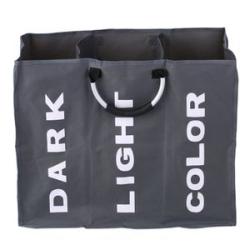 3-Section Large Foldable Oxford Laundry Basket Bag Dirty