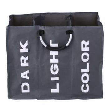 3-Section Large Foldable Oxford Laundry Basket Bag Dirty