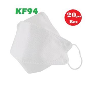KF94 Face Mask 94% Filtration Adaptable Nose Bar 4-Layer - 20pcs White