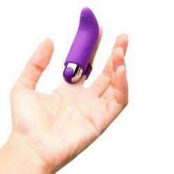 Silicone Finger Bullet Shape Dildo Vibrator Women Sex-Purple