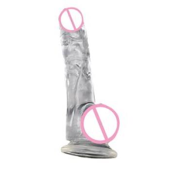 Women Transparent Dildo With Suction Cup Fake Penis-