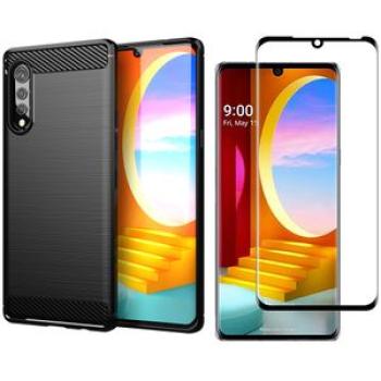 LG Velvet Case With Full Cover Film - Black
