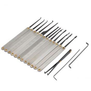 15Pcs Stainless Steel Lock Pick Opener Set  Tools with