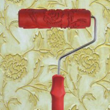 Handle Empaistic Flower Pattern Painting Roller Painter for Wall