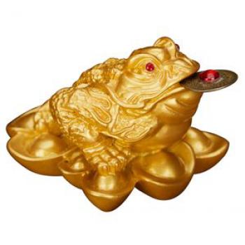 2 Feng Shui Chinese Lucky Car Decor Money Toad Wealth Frog 5cm Golden