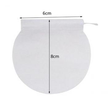 100 pieces Empty Tea Filter Bags Loose Herbs Teabag White_Circle_6x8cm