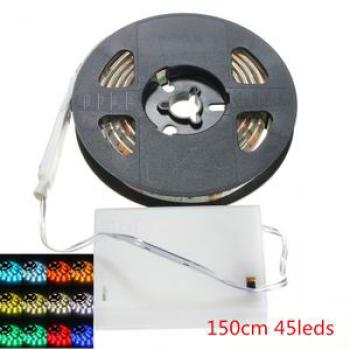 Waterproof AA Battery Power 50/100/200cm 5050 RGB Multicolor Led Flexible Strip