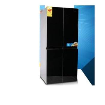 I- 68MDF- 4Doors Side by Side Fridge- 401 Liters - Black Glass