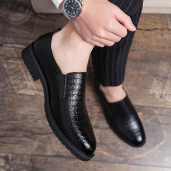 Italy Designer Handmade Shoes Official Business Formal Shoes Men Oxford Slip on Leather Shoes Black