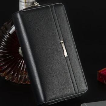 Business Men Luxury Wallets Long Pu Leather Cell Phone