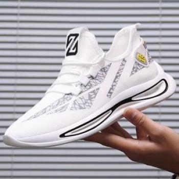 Men Boys Low Top Casual Sneakers Shoes Baskets De Sport Pour Homme -BT72-Blanc