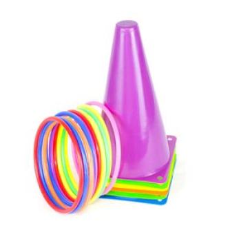 6 Pack Traffic Cones Outdoor Soccer Training Agility Marker