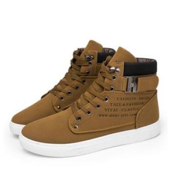 Mens Shoes Leather Shoes Casual High Top Shoes Sneakers