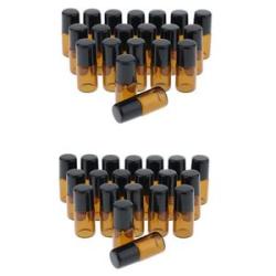 40pcs Empty Portable Roll on Glass Bottles for Essential Oil Perfumes