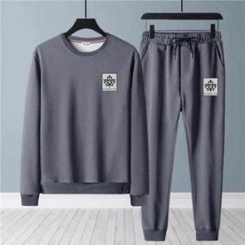 2 In 1 Men`s Casual Long-sleeved Trousers Sweater Suit