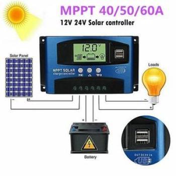 40/50/60/100A 12/24V MPPT Solar Panel Regulator Charge Controller Solar Control