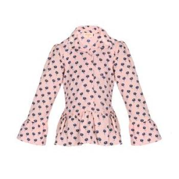 Flora Print Flare Sleeve Blouse - Pink