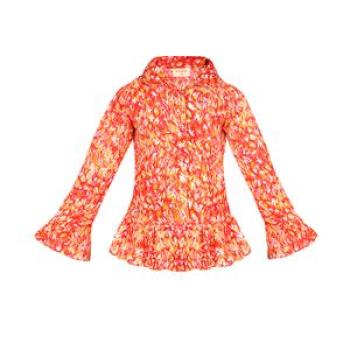 Girl`s Wear - Flare Sleeve Blouse - Orange